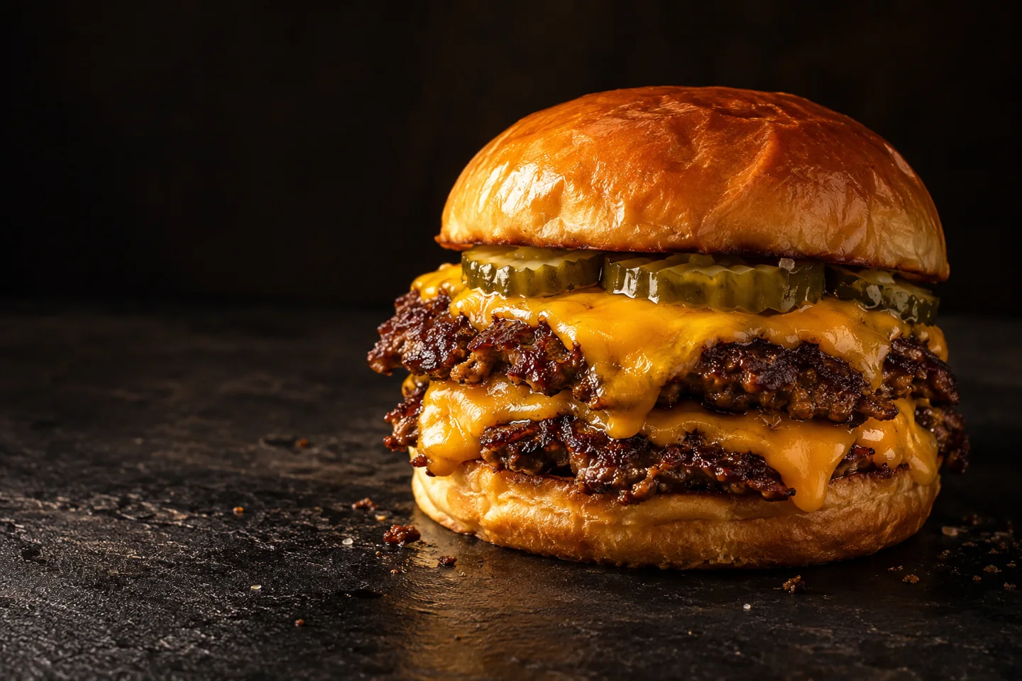 Composizione illustrativa di uno smash burger